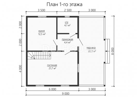 Проект ДК170 - планировка 1 этажа