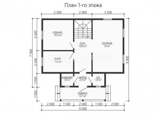 Проект ДК172 - планировка 1 этажа