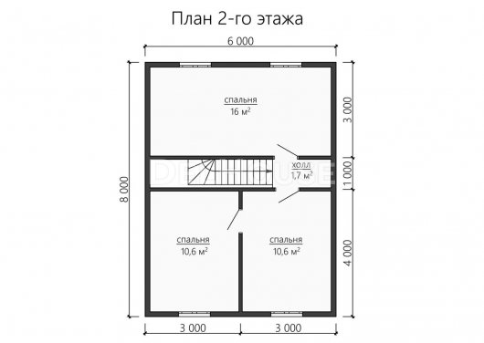 Проект ДК174 - планировка 2 этажа