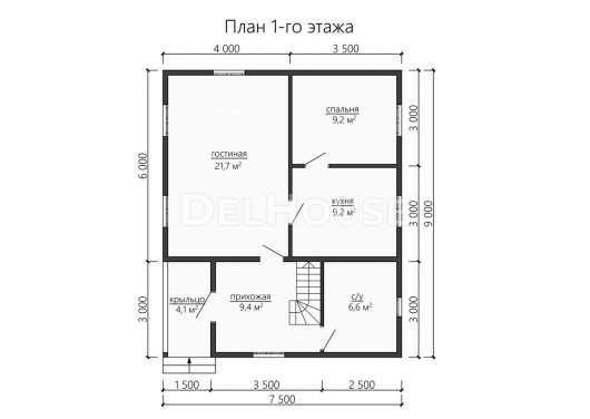 Проект ДК175 - планировка 1 этажа