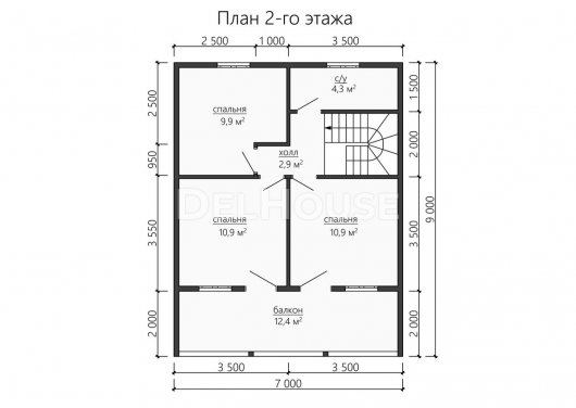 Проект ДК181 - планировка 2 этажа