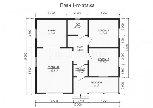 Проект ДК193 - планировка 1 этажа