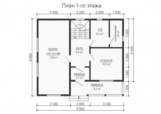 Проект ДК195 - планировка 1 этажа