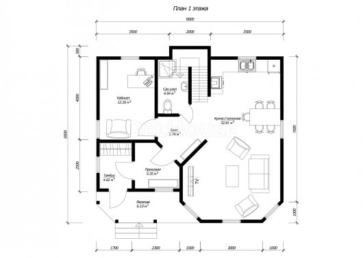 ДК216 - планировка 1 этажа