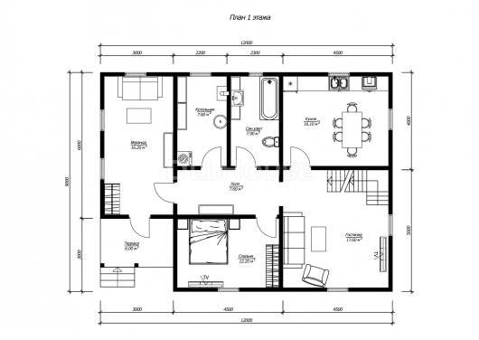 ДК225 - планировка 1 этажа