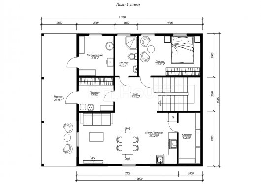 ДК226 - планировка 1 этажа