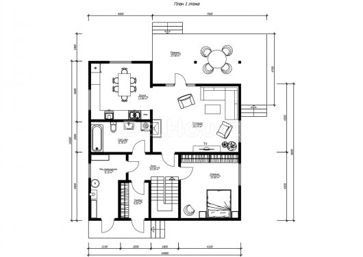 ДК233 - планировка 1 этажа