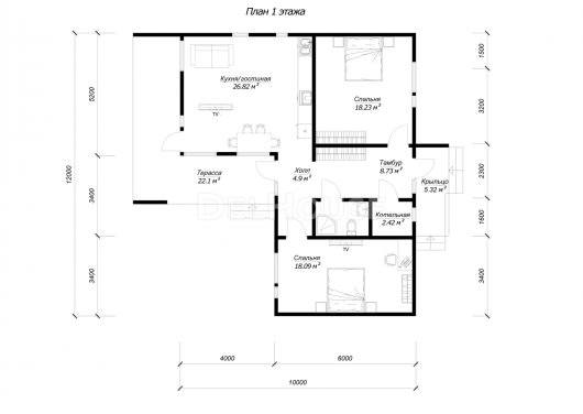 ДК240 - планировка 1 этажа
