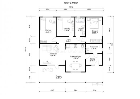 ДК242 - планировка 1 этажа