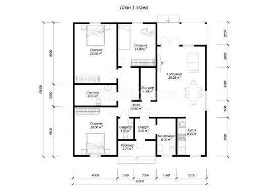 ДК244 - планировка 1 этажа