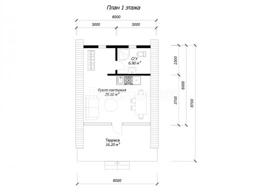 ДК258 - планировка 1 этажа