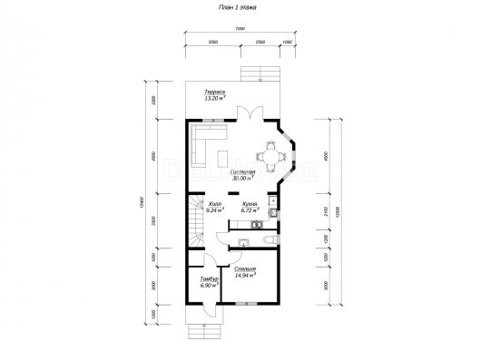 ДК277 - планировка 1 этажа