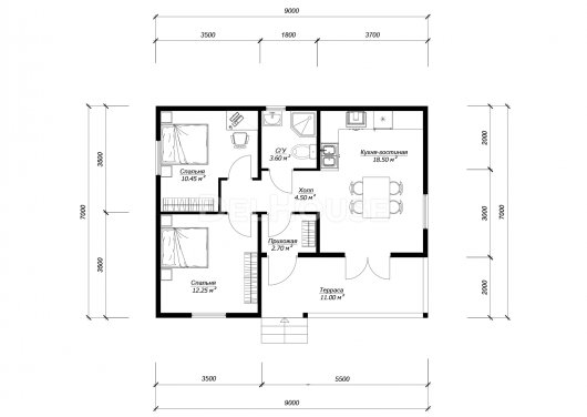 ДК290 - планировка 1 этажа