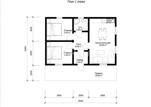 ДК292 - планировка 1 этажа