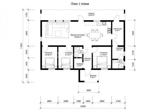ДК298 - планировка 1 этажа