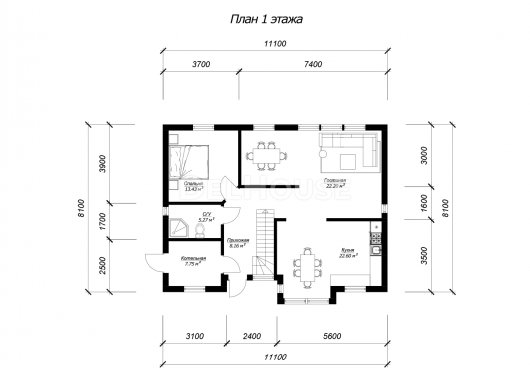 ДК302 - планировка 1 этажа