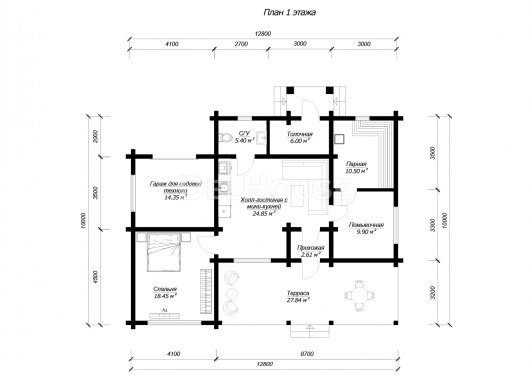 ДКБ001 - планировка 1 этажа