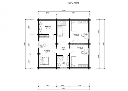 ДКБ004 - планировка 2 этажа