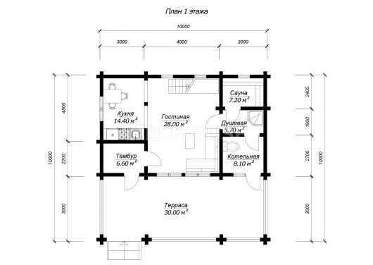 ДКБ005 - планировка 1 этажа