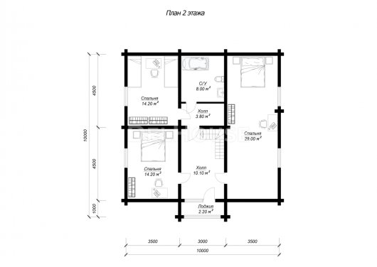 ДКБ007 - планировка 2 этажа