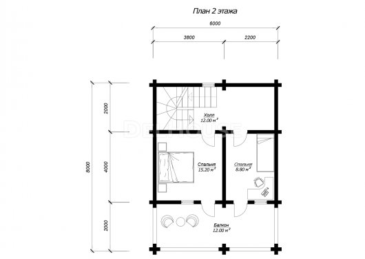 ДКБ012 - планировка 2 этажа
