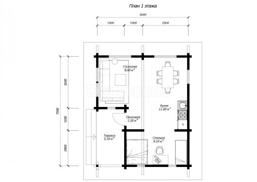 ДКБ014 - планировка 1 этажа