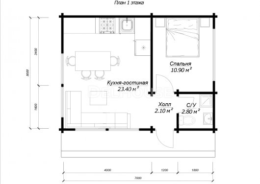 ДКБ015 - планировка 1 этажа