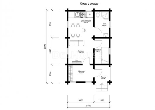 ДКБ017 - планировка 1 этажа