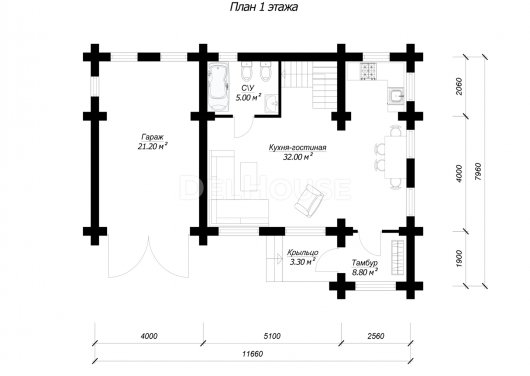 ДО003 - планировка 1 этажа