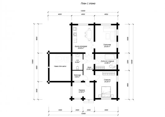 ДО005 - планировка 1 этажа