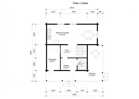 ДО006 - планировка 1 этажа