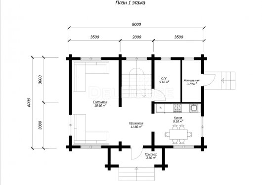 ДО015 - планировка 1 этажа