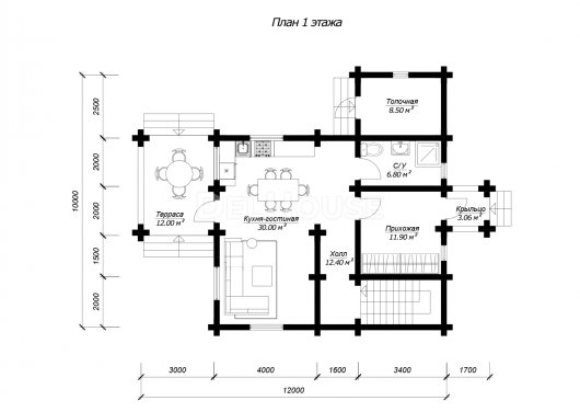 ДО017 - планировка 1 этажа