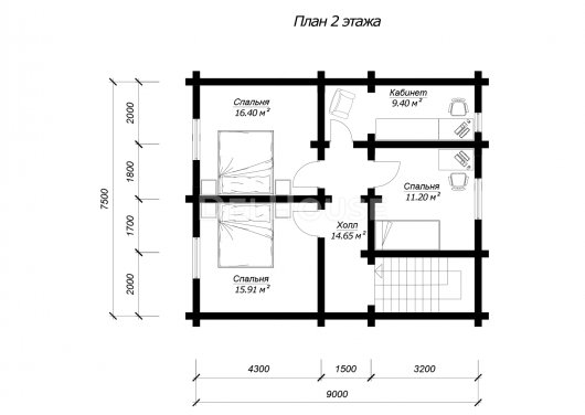 ДО017 - планировка 2 этажа
