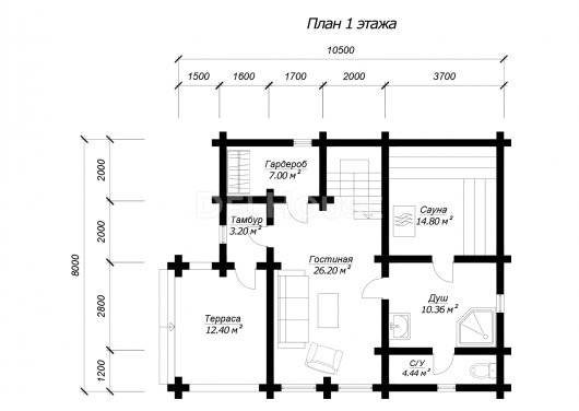 ДО020 - планировка 1 этажа