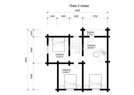 ДО020 - планировка 2 этажа