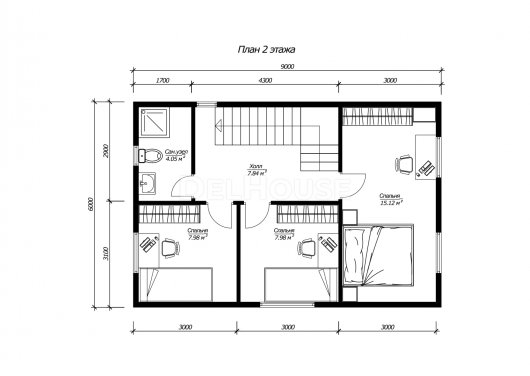 ДБ215 - планировка 2 этажа