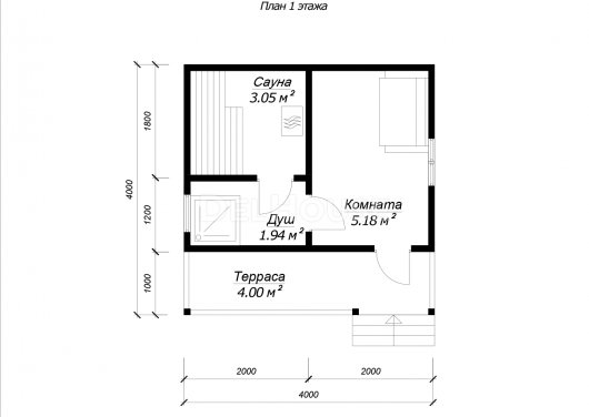 КБ007 - планировка 1 этажа
