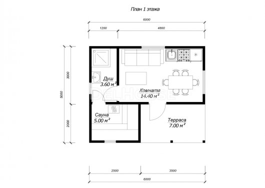 КБ015 - планировка 1 этажа