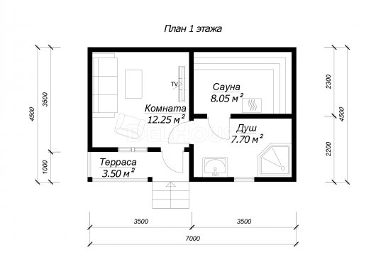 КБ017 - планировка 1 этажа