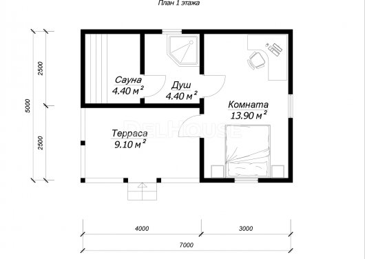 КБ019 - планировка 1 этажа