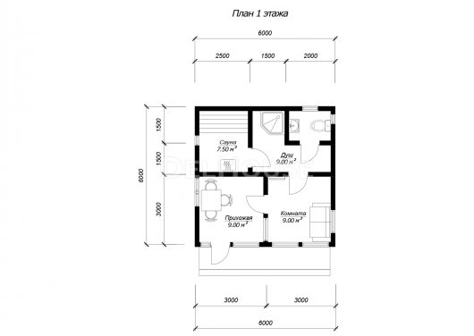 КБ024 - планировка 1 этажа