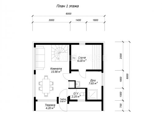КБ032 - планировка 1 этажа