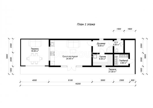КБ035 - планировка 1 этажа