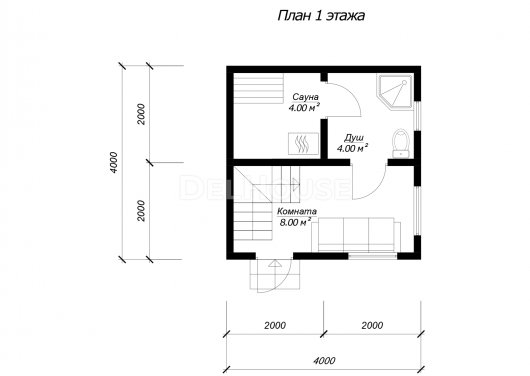 КБ036 - планировка 1 этажа