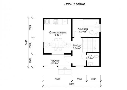 ДК203 - планировка 1 этажа