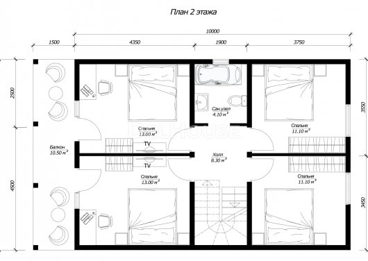 ДБ216 - планировка 2 этажа
